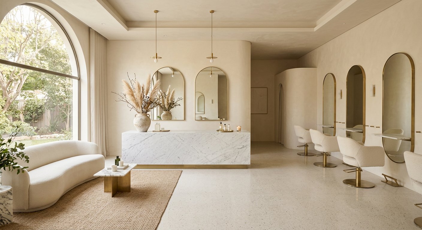 Minimalistischer Salon-Innenraum